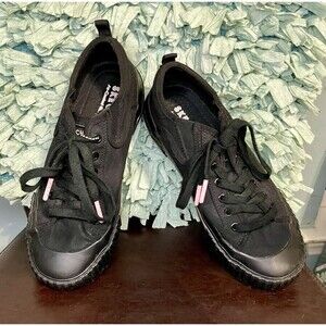 Womens Skechers Black & Pink Sneakers SZ7.5 Los Angeles New Moon Total Eclipse